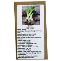 6 Degrees East Heirloom Veg Seeds - Leek - Carentan